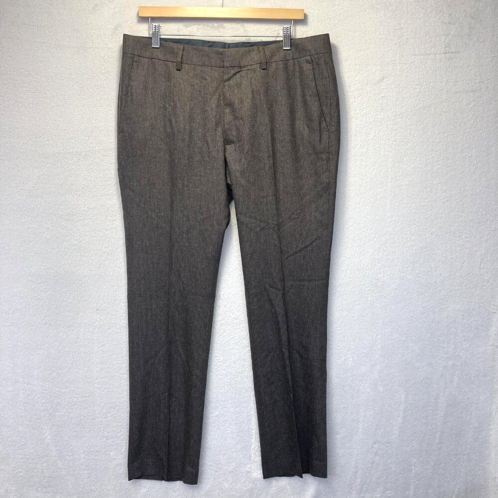 Bonobos Wool Dress Pants Italy Mens 34x30 Brown Tailored Fit Lanificio Fratelli
